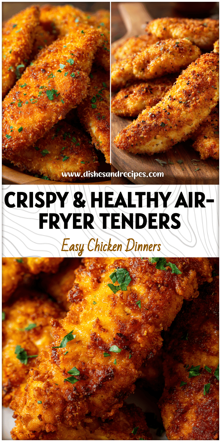Crispy boneless Rotisserie Chicken Tenders made in an Air Fryer with golden crust and juicy Chicken Tenderloins.